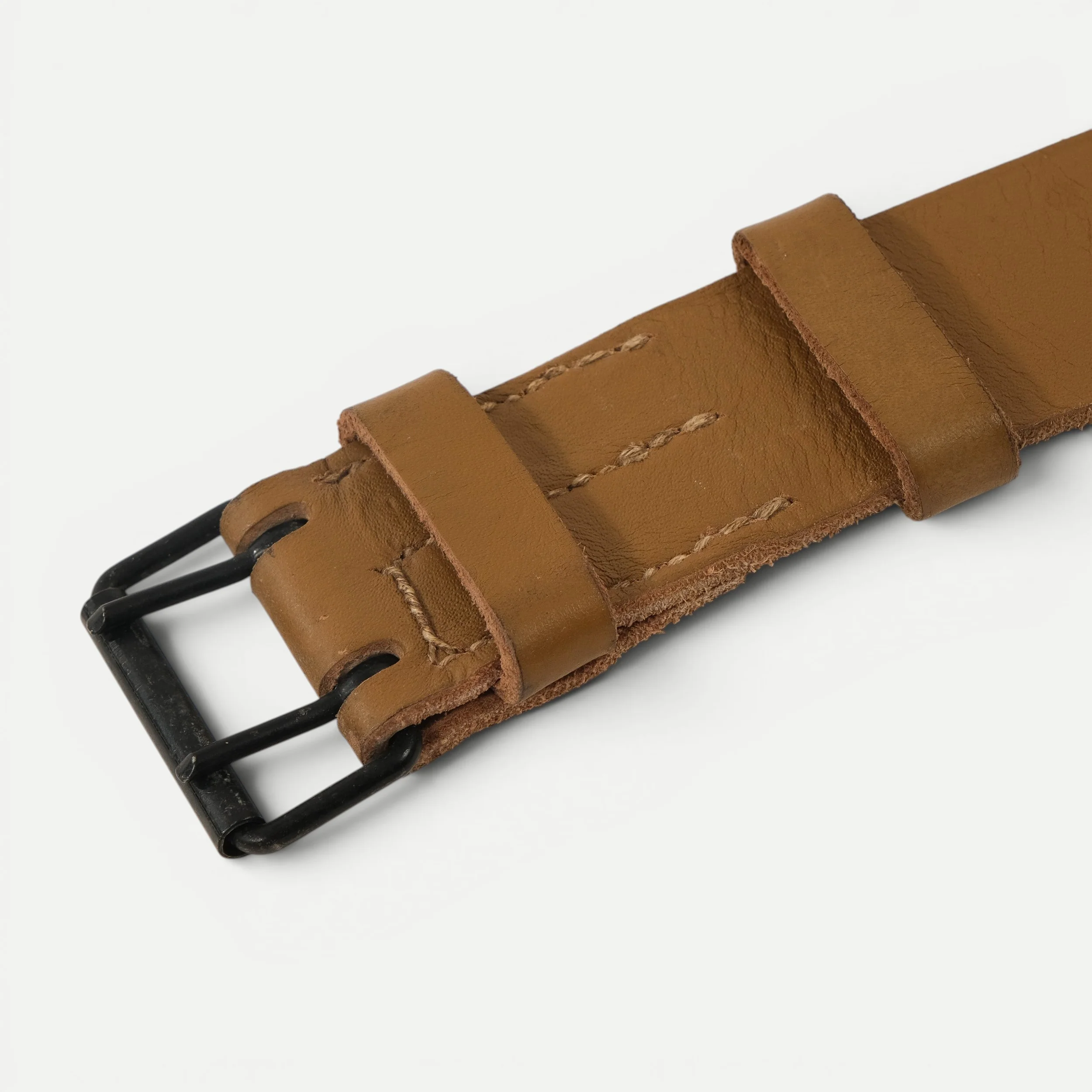 50's FRENCH MILITARY LEATHER BELT - Image 6