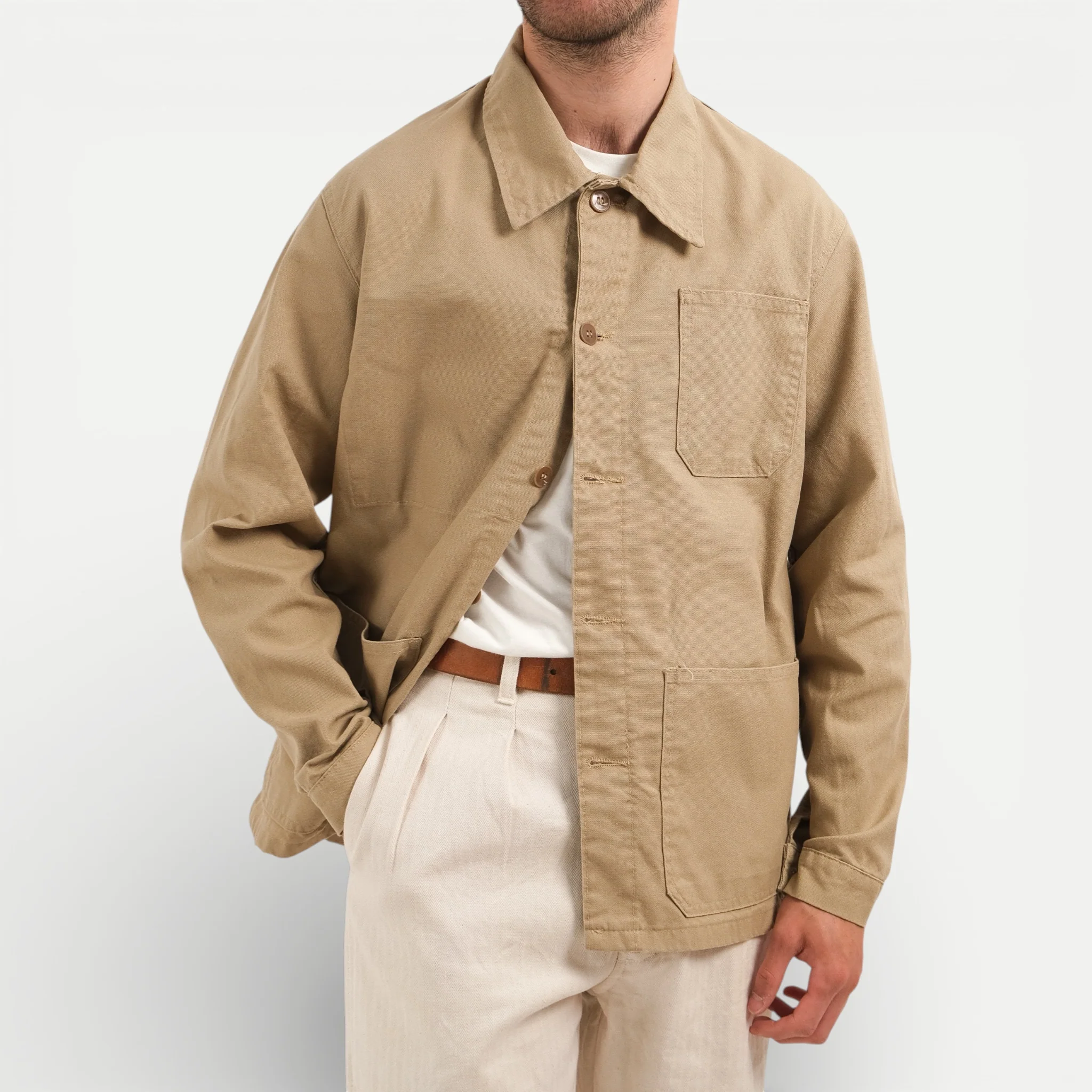 BEIGE FRENCH CHORE JACKET - Image 3