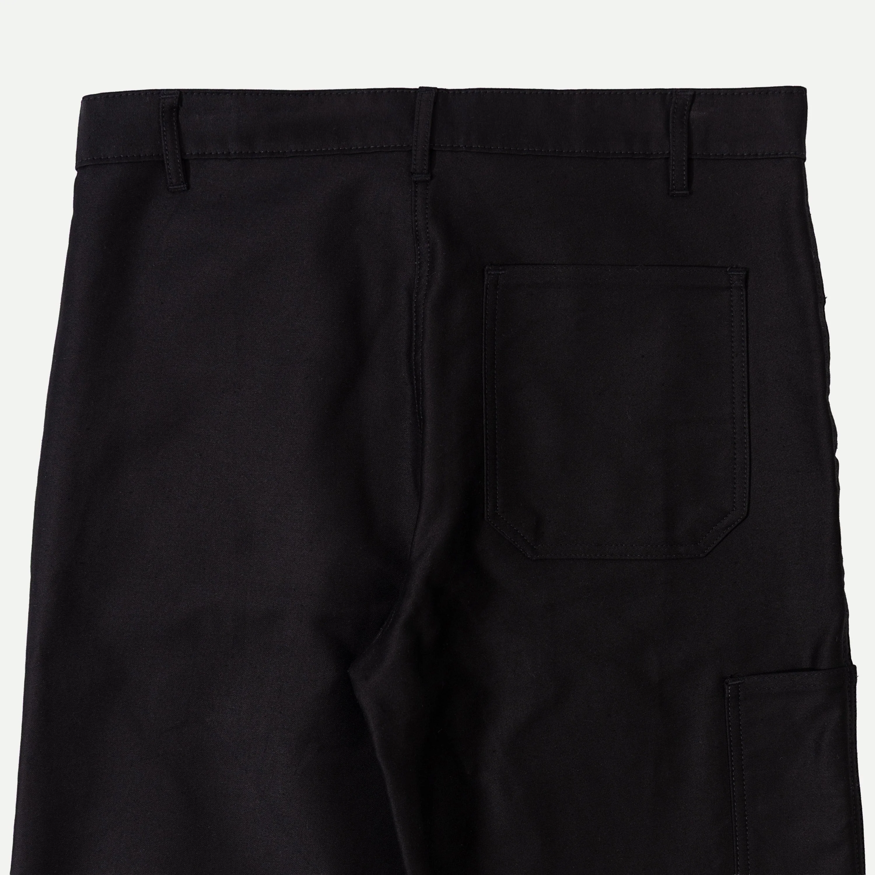 FRENCH MOLESKIN WORK PANTS - BLACK - Image 6