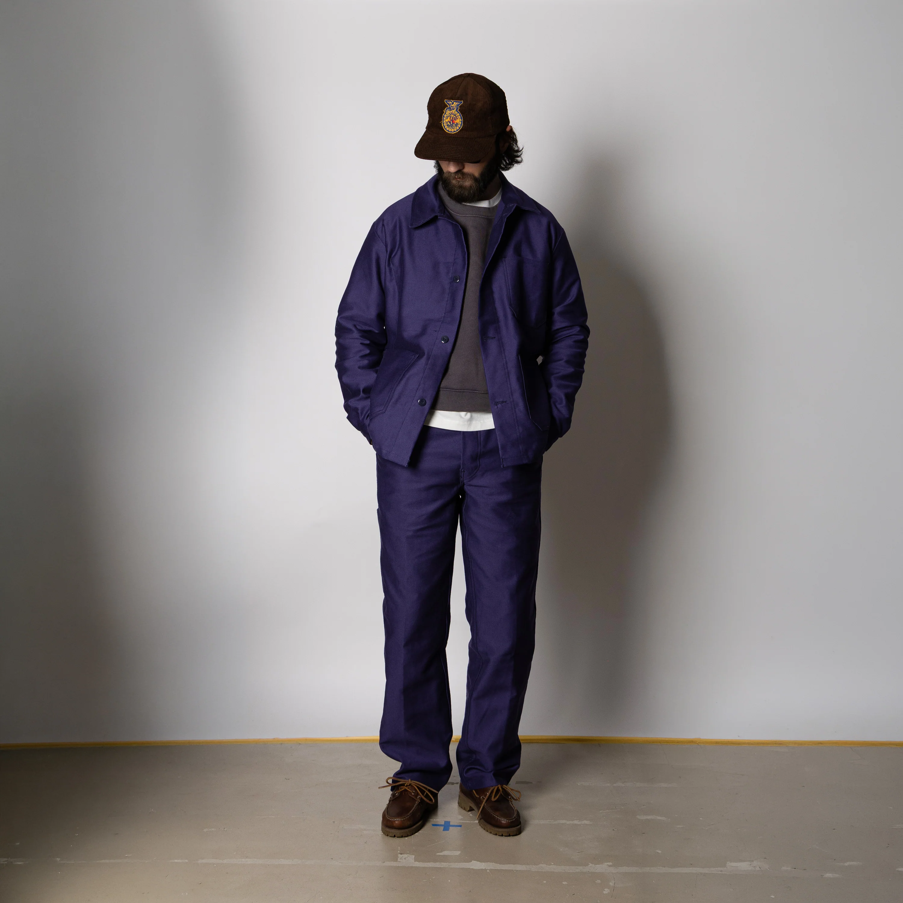 FRENCH MOLESKIN WORK PANTS - NAVY - Image 4