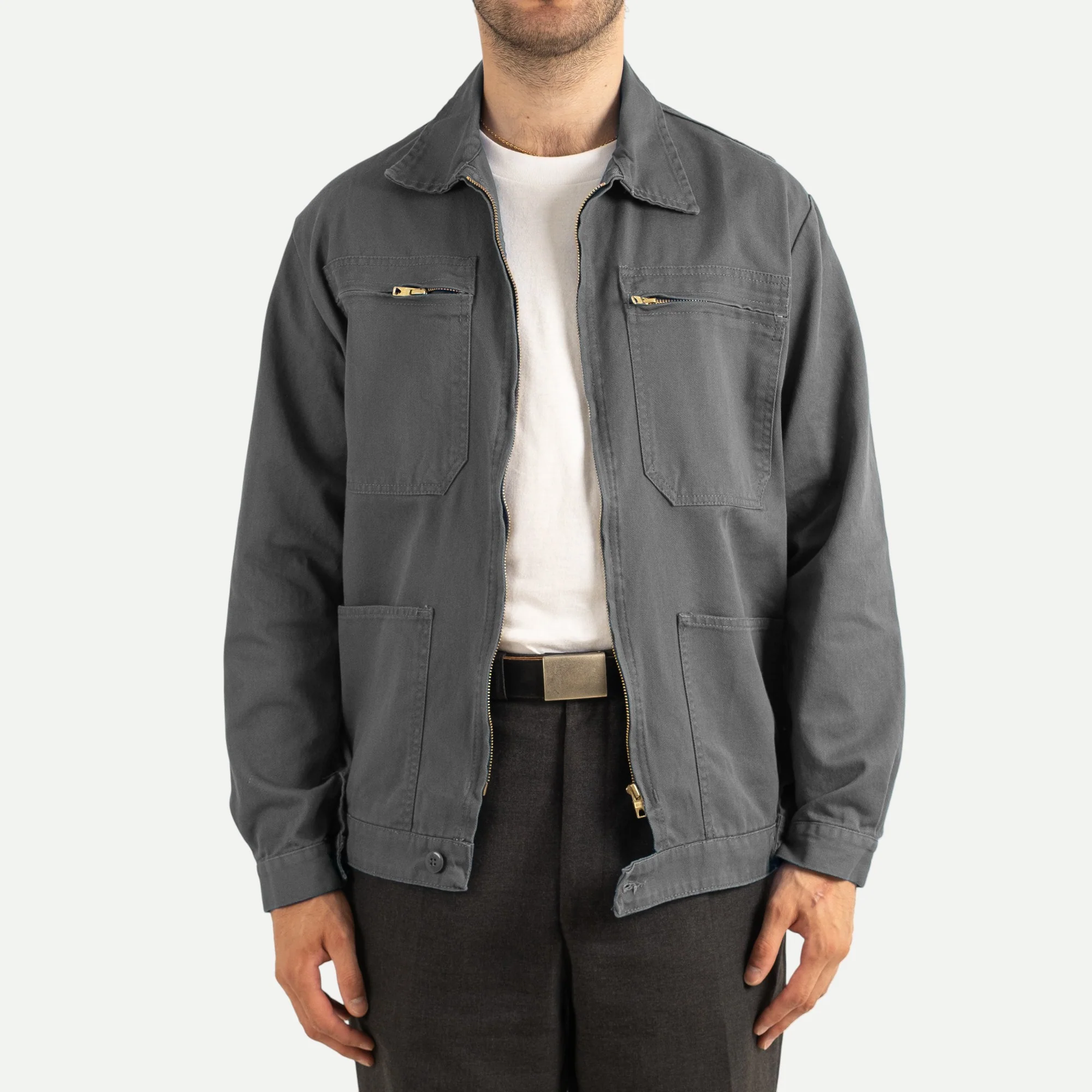 FRENCH ZIP WORK JACKET - GREY - Image 2