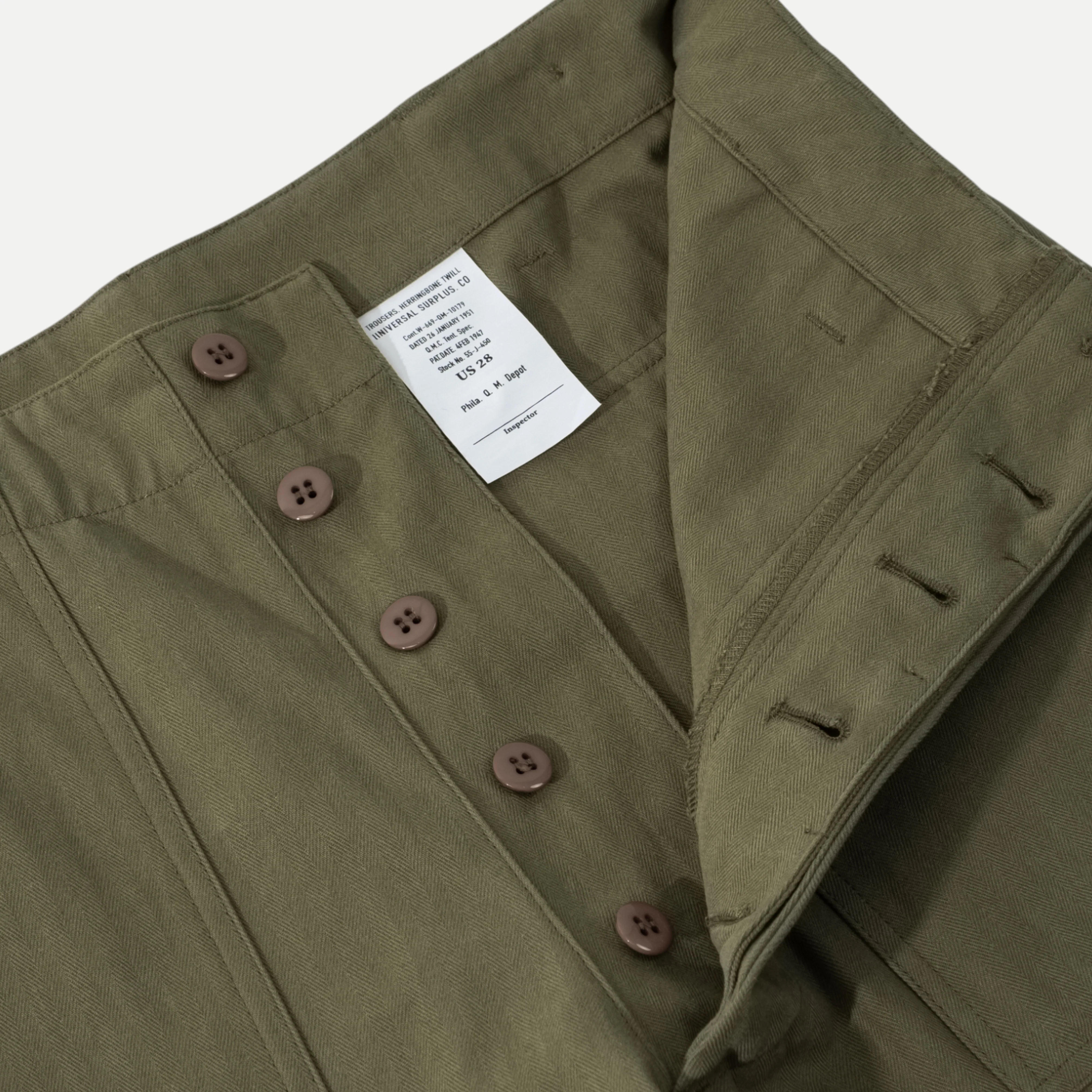 UNIVERSAL HBT FATIGUE PANTS - OLIVE GREEN - Image 6