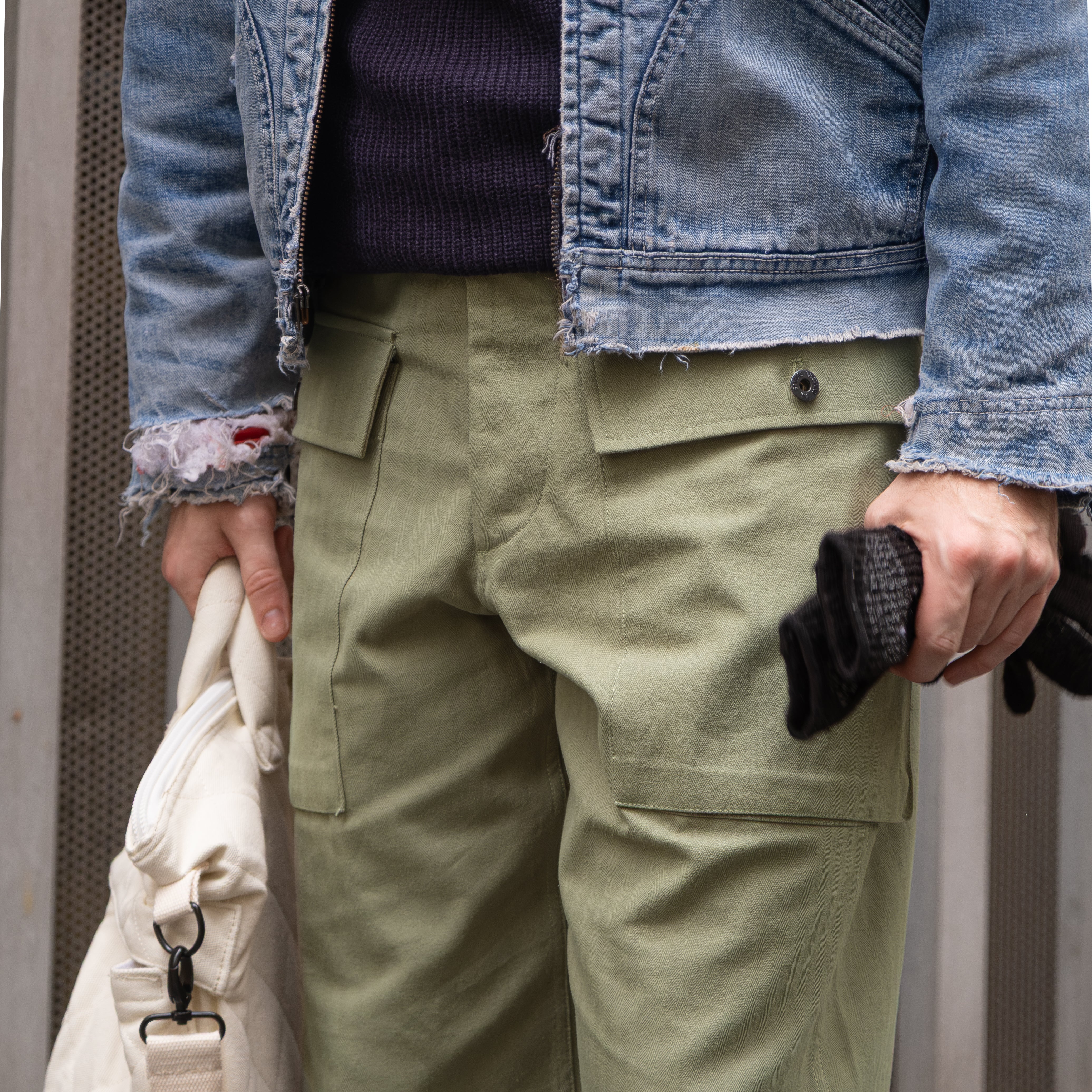 UNIVERSAL HBT P-43 CARGO PANTS - LIGHT GREEN - Image 3